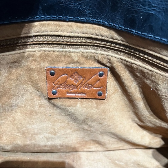 Patricia Nash Black Leather Messenger Bag - Picture 7 of 10